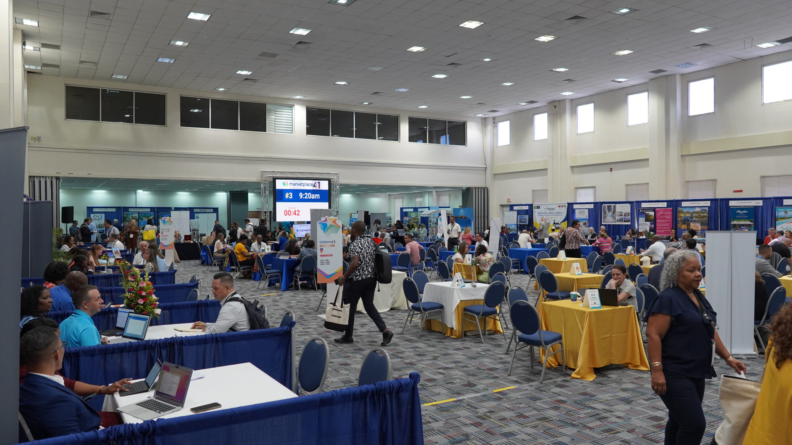 Exhibition and meeting floor at The Caribbean Travel Marketplace in Barbados.